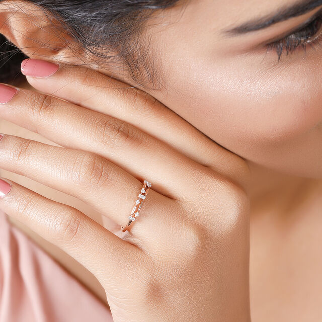 14KT Rose Gold Timeless Minimalism Diamond Finger Ring,,hi-res view 3