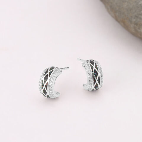 Shimmer Crush Silver Hoop Earrings