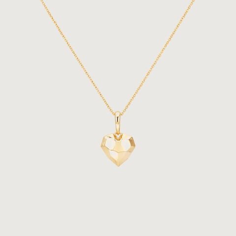 Faceted Heart Gold Pendant