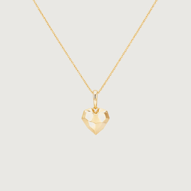 Faceted Heart Gold Pendant,,hi-res image number null
