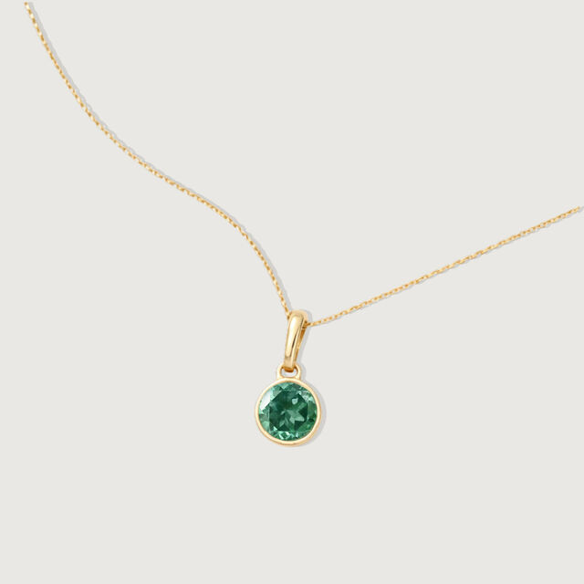 Sleek Contemporary Emerald Gold Pendant,,hi-res image number null