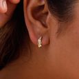 Gleaming Curve Diamond Hoop Earrings,,hi-res view 2