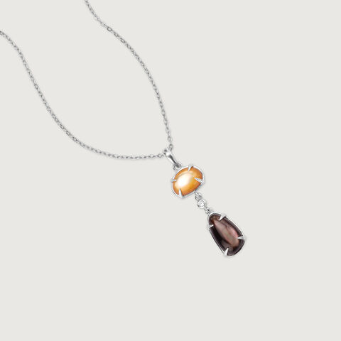 Earthy Glow Silver Pendant
