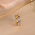 Cubic Charm Gold & Diamond Finger Ring,,hi-res view 1