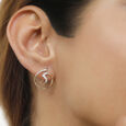 14KT Yellow Gold Gleaming Diamond Hoop Earrings,,hi-res view 1