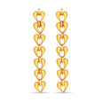 14KT Yellow Gold Hearts In Harmony Drop Earrings,,hi-res view 2