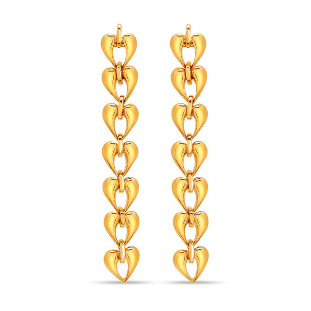 14KT Yellow Gold Hearts In Harmony Drop Earrings,,hi-res image number null