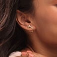 Ethereal Curves 14 Kt Gold & Diamond Hoop Earrings,,hi-res view 2