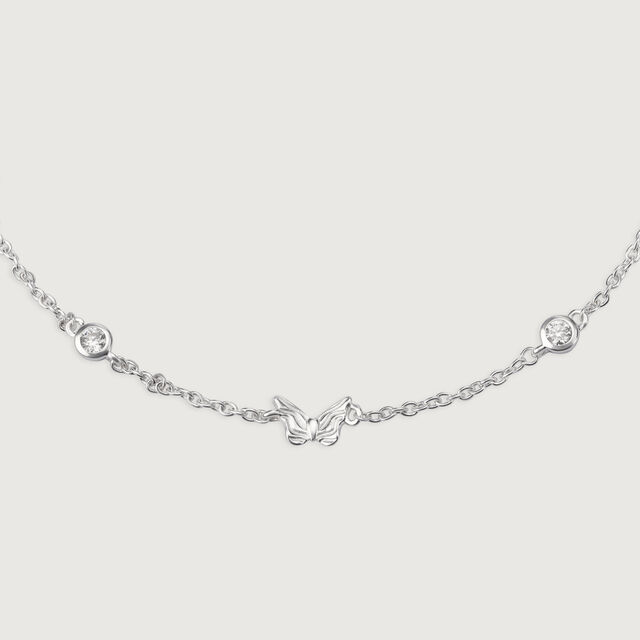 Butterfly Bliss Silver Anklet for Women,,hi-res image number null