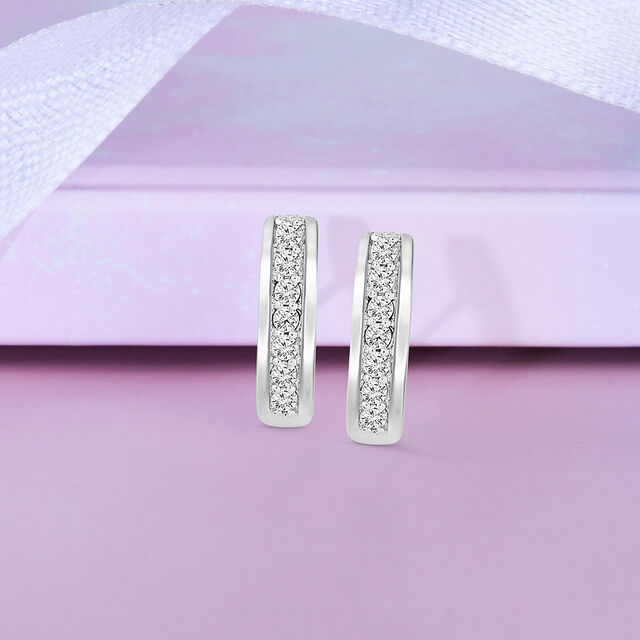 Sleek Classic Silver Stud Earrings,,hi-res image number null