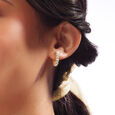 Linear Glow Diamond Hoop Earrings,,hi-res view 2