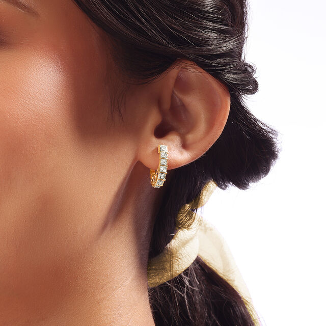 Linear Glow Diamond Hoop Earrings,,hi-res image number null