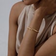 Graceful Leaf Gold Bangle,,hi-res view 2