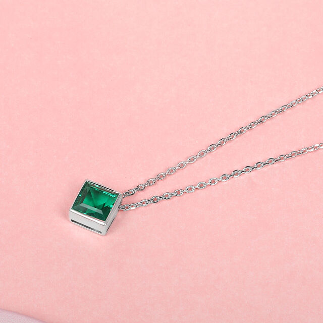 Mystic Green Silver Necklace,,hi-res image number null