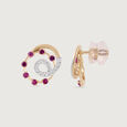 Groovy Glam Gold & Sapphire Stud Earrings,,hi-res view 4