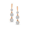 14 KT Rose Gold Captivating Diamond Drop Earrings,,hi-res view 1