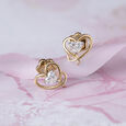 Enchanted Heart 14 kt Gold & Diamond Stud Earrings,,hi-res view 1