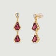 Vibrant Geometric Garnet Drop Earrings,,hi-res view 4