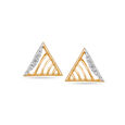 14 KT Yellow Gold Simple Triangle Diamond Stud Earrings,,hi-res view 1