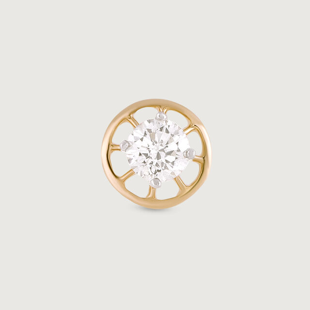 Celestial Circle Gold and Diamond Nose Pin,,hi-res image number null