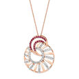 14 KT Rose Gold Interlocking Pendant With Chain,,hi-res view 2