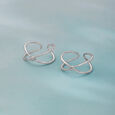 Modern Cross Silver Toe Ring,,hi-res view 1