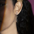 Disco Rhythm Gold & Diamond Drop Earrings,,hi-res view 2