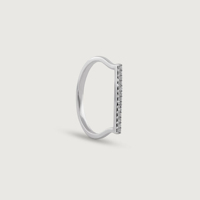 Sparkling Sleek Gold & Diamond Finger Ring,,hi-res image number null