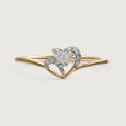Heartfelt Radiance 14 kt Gold & Diamond Finger Ring,,hi-res view 3
