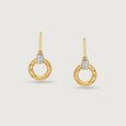 Twisted Elegance 14KT Gold & Diamond Drop Earrings,,hi-res view 3