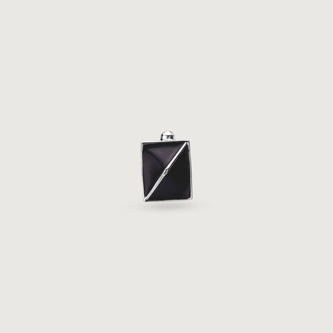 Square Black Silver Cufflinks