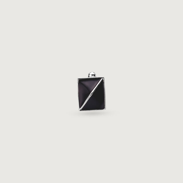 Square Black Silver Cufflinks,,hi-res image number null