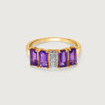 Mystic Dusk 14KT Diamond & Amethyst Finger Ring,,hi-res view 3