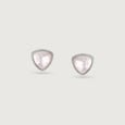 Luminous Facet Quartz Silver Stud Earrings,,hi-res view 3