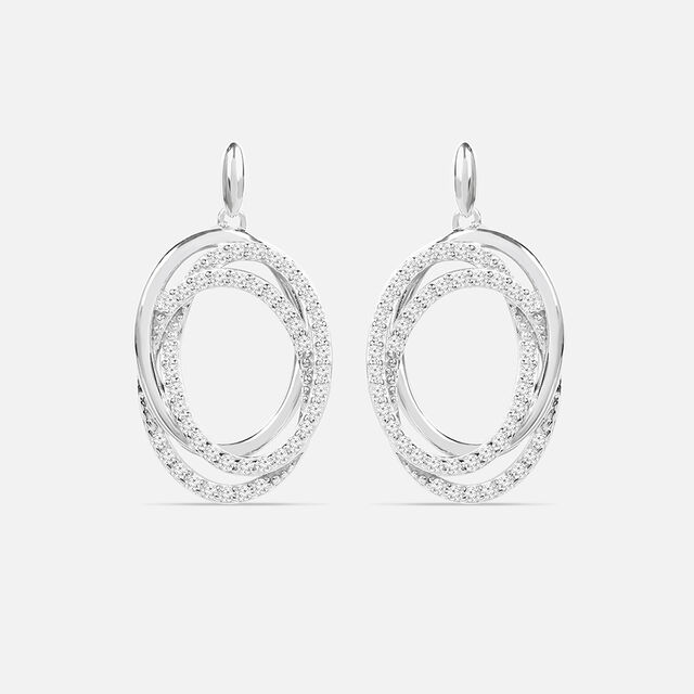 Twinkling Orbit Silver Stud Earrings,,hi-res image number null