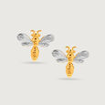 Buzzing Bee 18KT Gold Stud Earrings,,hi-res view 3