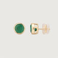 Refined Polished Emerald Gold Stud Earrings,,hi-res view 4
