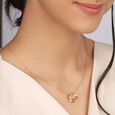 Gemstone Galaxy 14KT Modern Navratna Pendant,,hi-res view 2