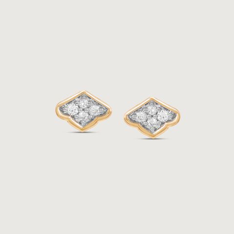 Arch Edge Diamond Stud Earrings