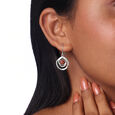 Earthy Waves Silver Hoop Earrings,,hi-res view 2