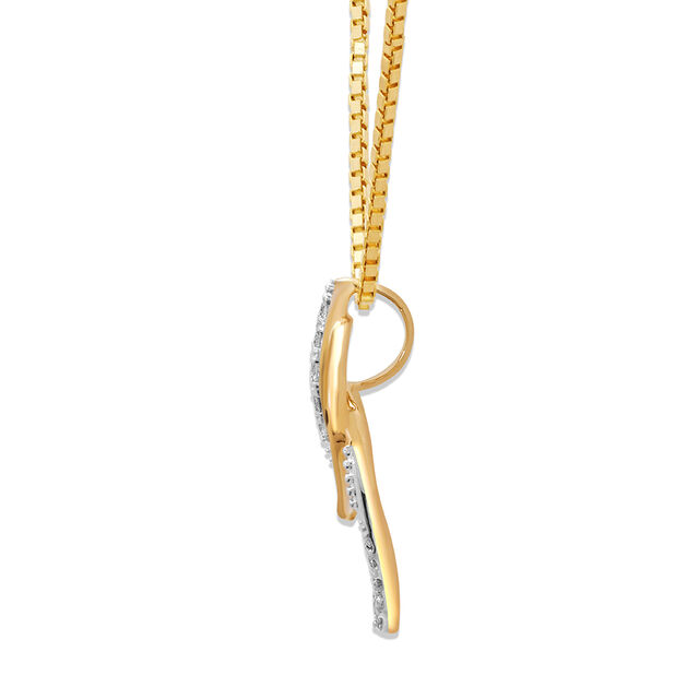 14KT Yellow Gold Harmonious Foliage Diamond Pendant,,hi-res image number null