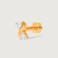 14KT Yellow Gold Diamond Nose Pin,,hi-res view 3