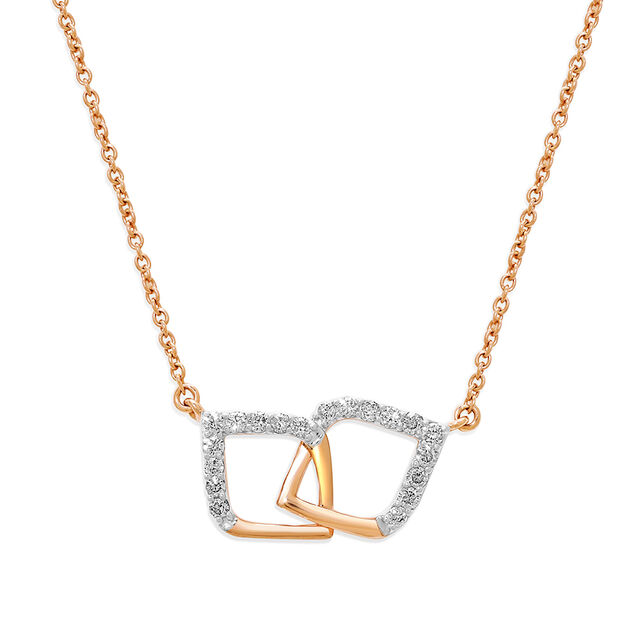 14KT Rose Gold An Intersection Of Beauty Diamond Necklace,,hi-res image number null
