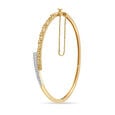 14KT Yellow Gold Sparkling Curvaceous Diamond Bangle,,hi-res view 3