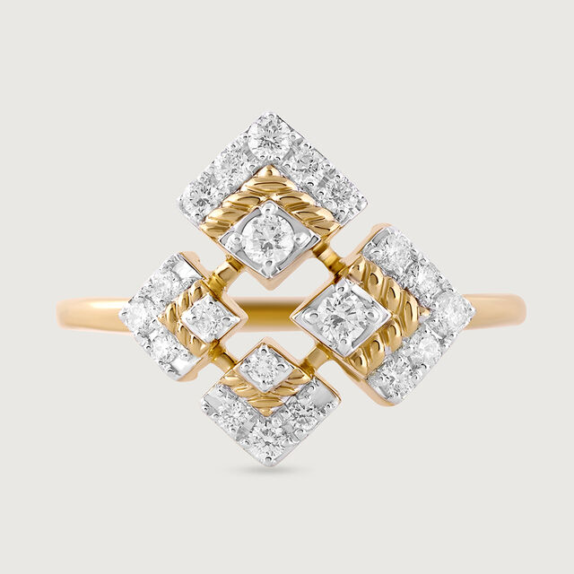 Lippan Reflection Gold & Diamond Finger Ring,,hi-res image number null