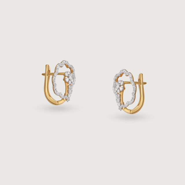 Radiant Grace Gold & Diamond Hoop Earrings,,hi-res image number null