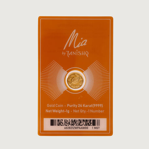 1 gm 24 Karat Tulsi Leaf Gold Coin (9999 Purity)