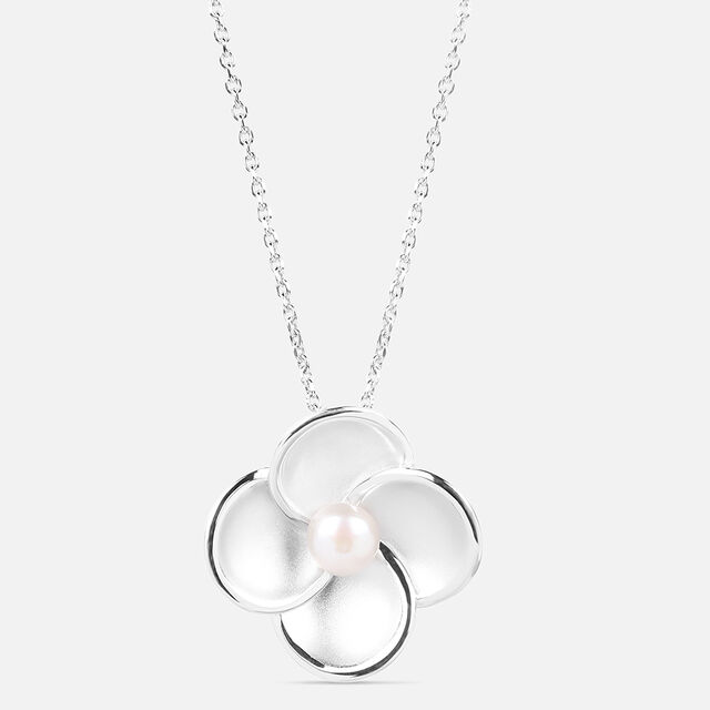 Timeless Petal Pearl Silver Pendant,,hi-res image number null