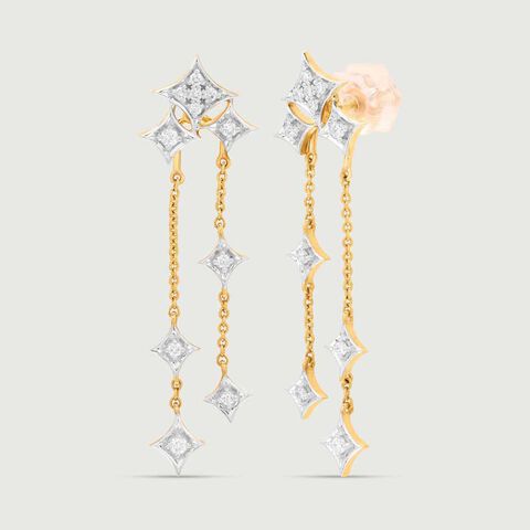 Starlit Cascade Diamond Drop Earrings