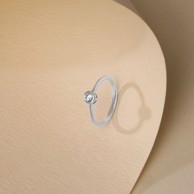 Buy Chic Solitaire Silver Finger Ring Online Mia by Tanishq